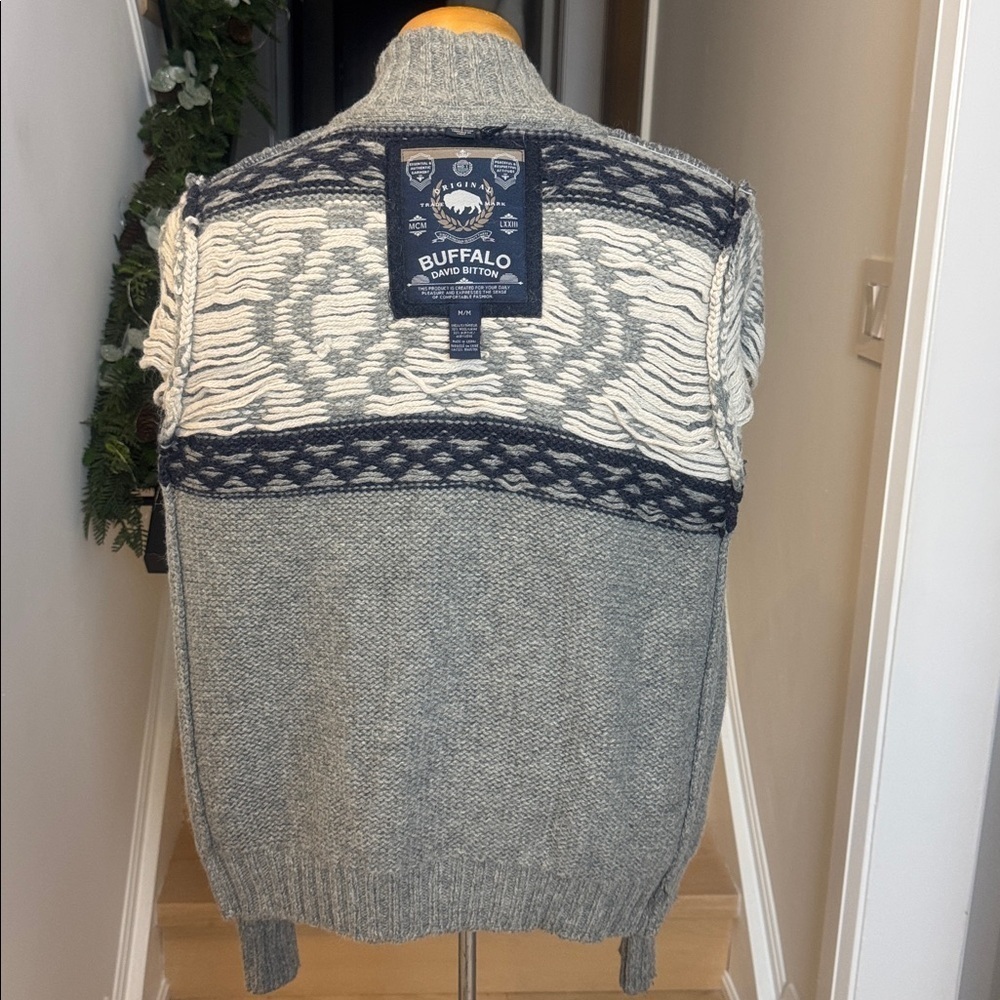 Buffalo David Bitton Chowichan-Style Wool Sweater | Nordic Knit | Size M - Picture 5 of 6